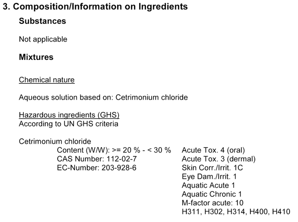 Cetrimonium Chloride Composition